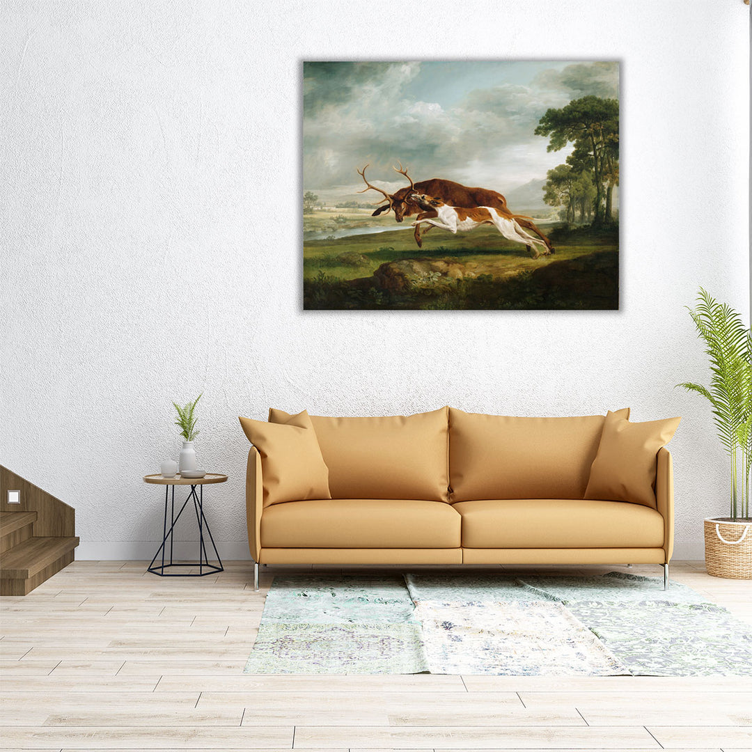 Hound Coursing a Stag, 1762 - Canvas Print Wall Art
