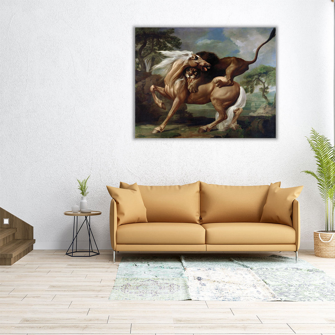 A Lion Attacking a Horse, 1762 - Canvas Print Wall Art
