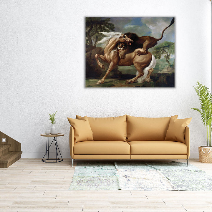 A Lion Attacking a Horse, 1762 - Canvas Print Wall Art