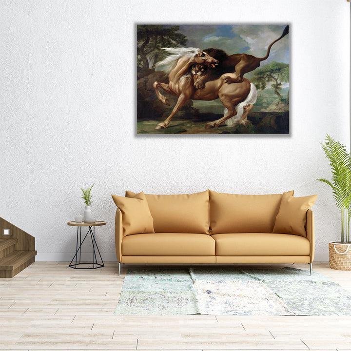 A Lion Attacking a Horse, 1762 - Canvas Print Wall Art