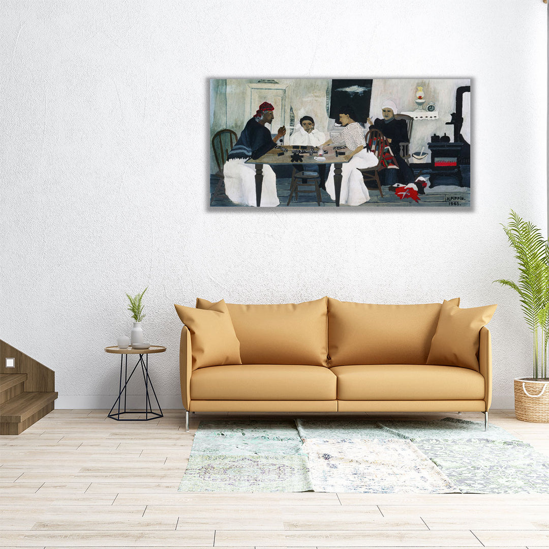 Domino Players, 1943 - Canvas Print Wall Art