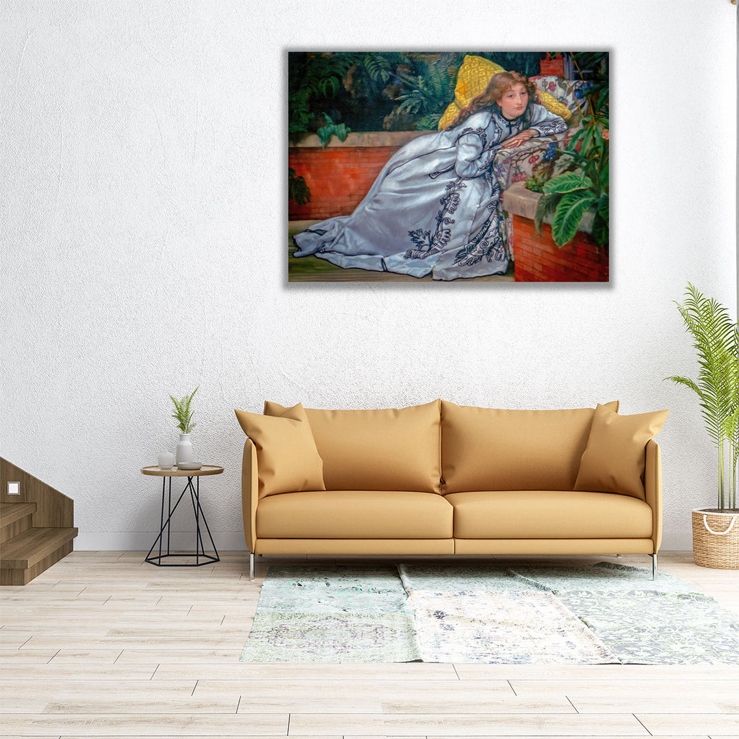 A Girl in an Armchair - Canvas Print Wall Art