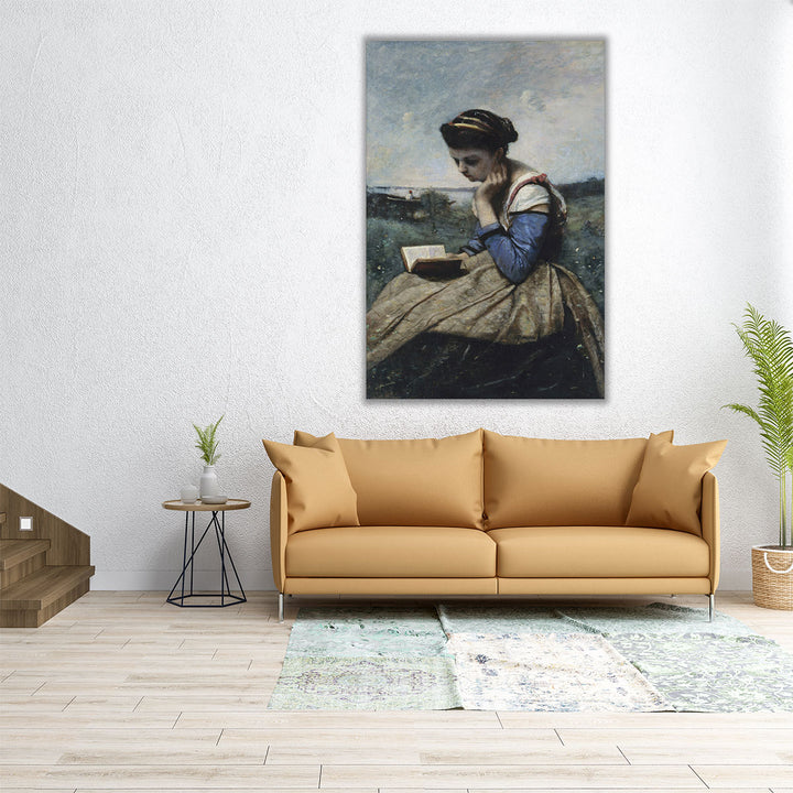 A Woman Reading - Canvas Print Wall Art
