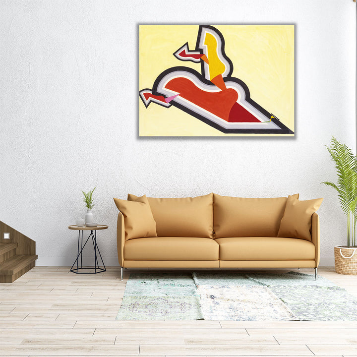 Study in Rhythm, Red and Gold - Canvas Print Wall Art