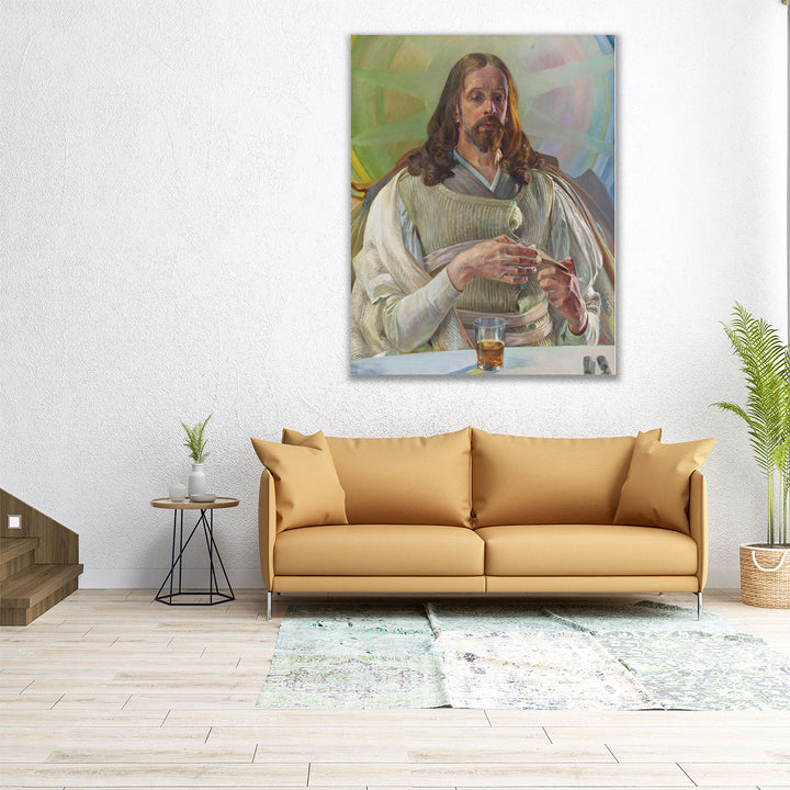 Christ in Emmaus – Central Section of the Triptych - Canvas Print Wall Art