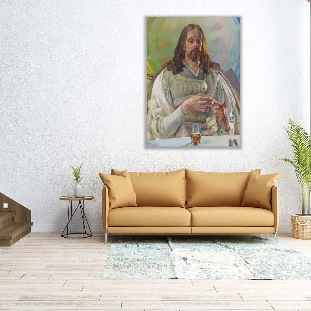 Christ in Emmaus – Central Section of the Triptych - Canvas Print Wall Art
