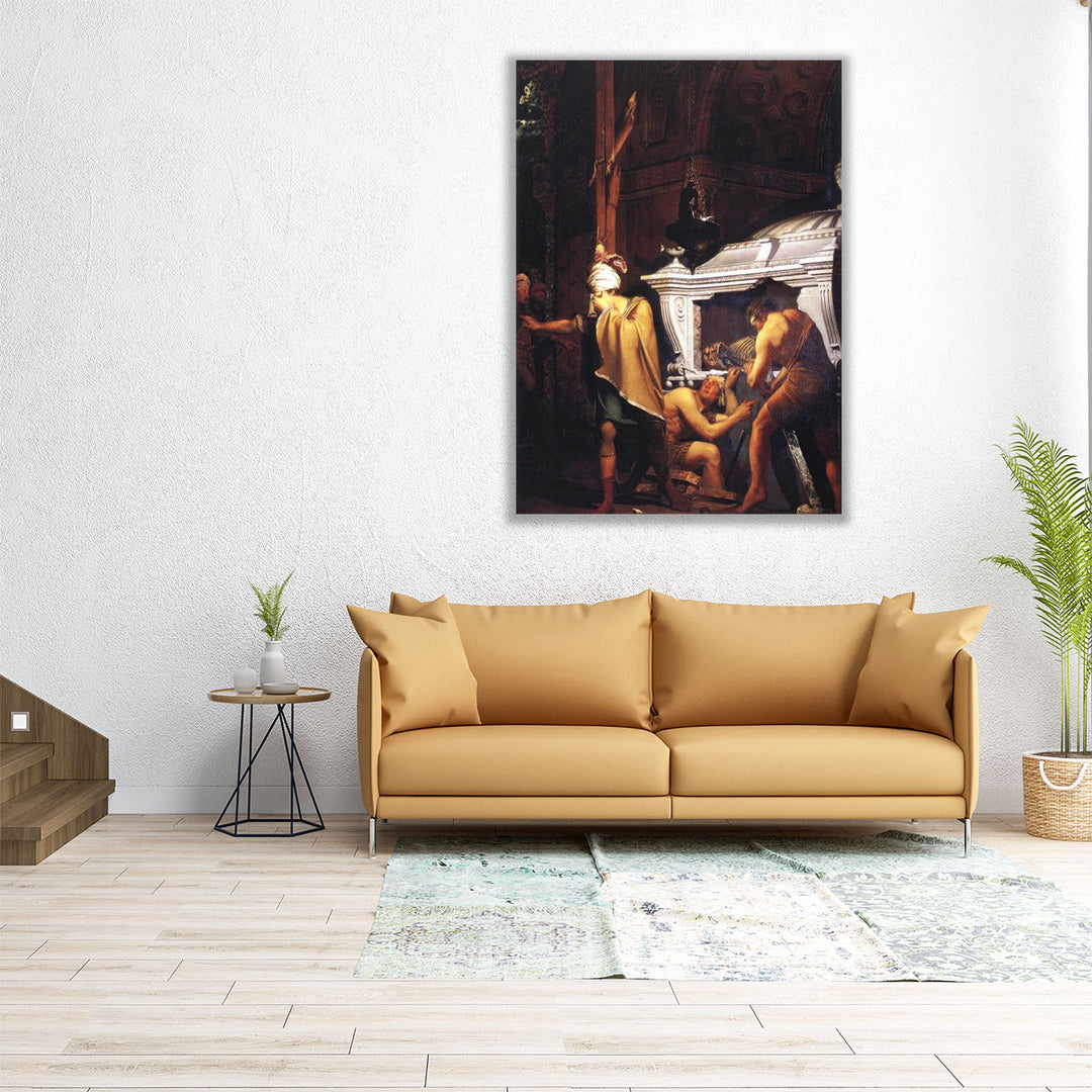Miravan Breaking Open the Tomb of his Ancestors - Canvas Print Wall Art