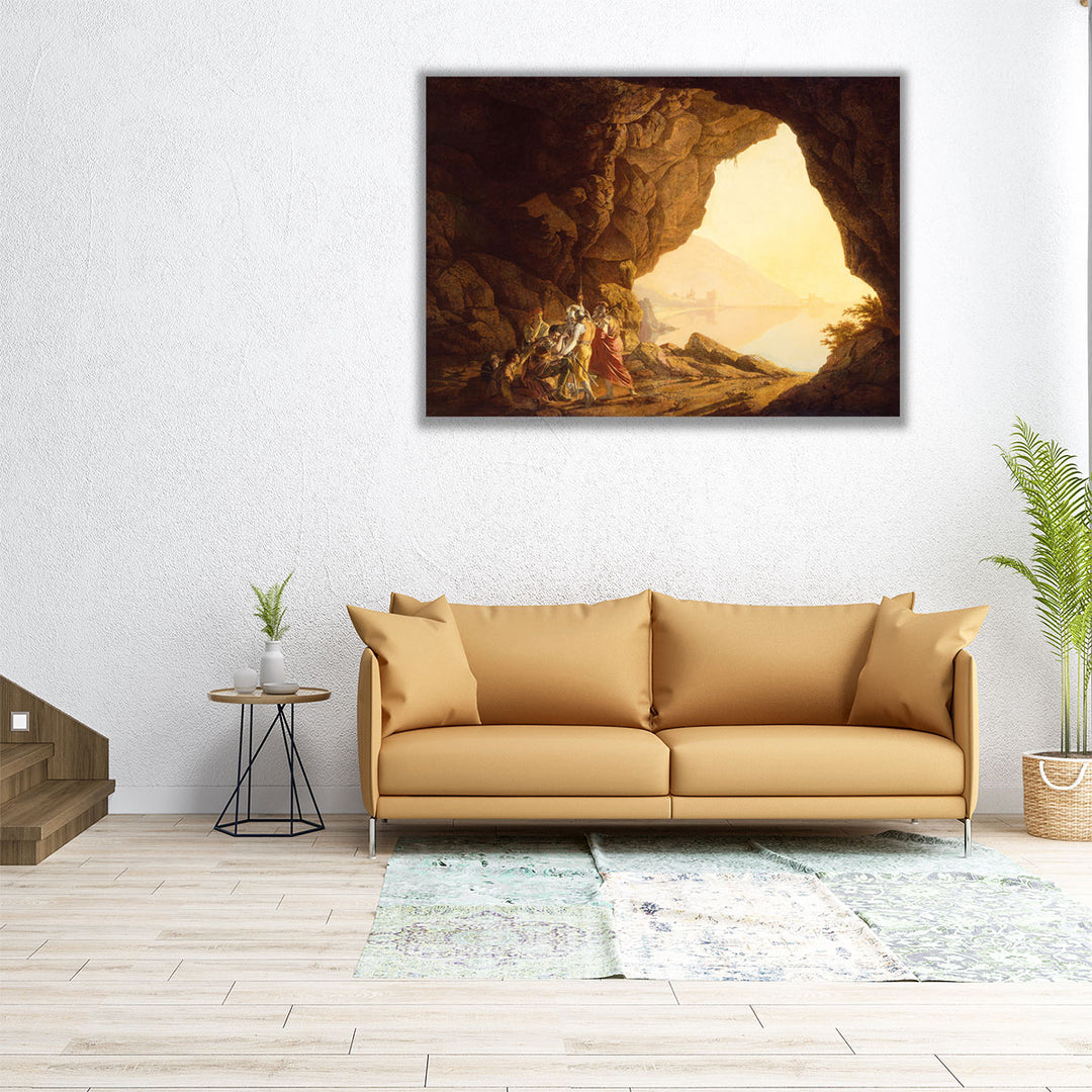 Grotto by the Seaside in the Kingdom of Naples with Banditti - Canvas Print Wall Art