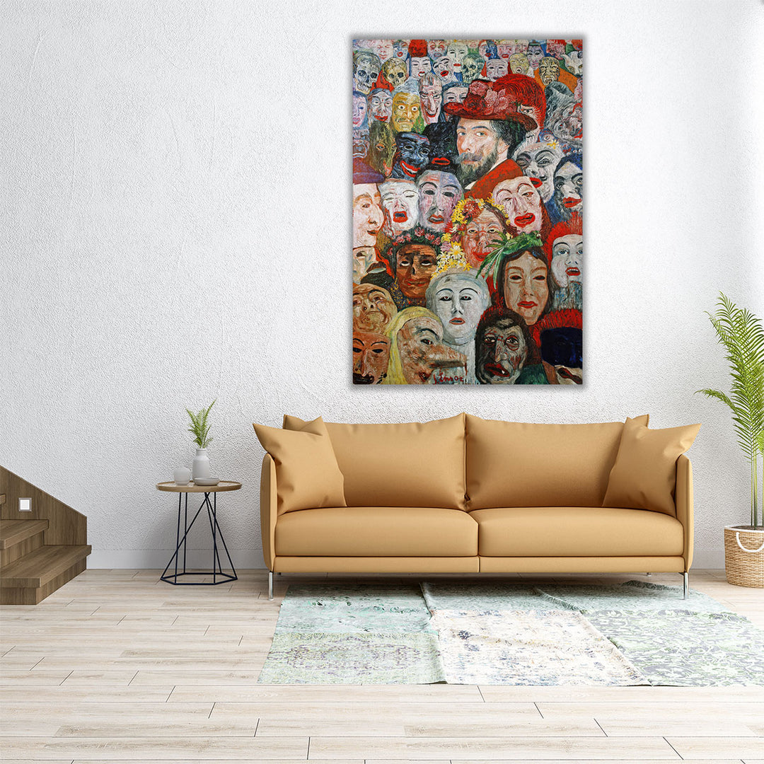 Self‑Portrait with Masks, 1899 - Canvas Print Wall Art