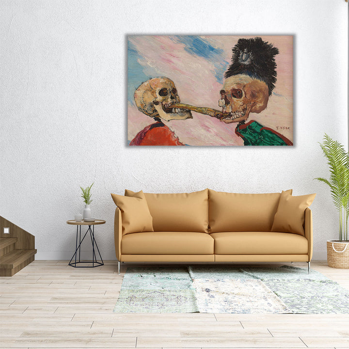 Skeletons Fighting Over a Pickled Herring, 1891 - Canvas Print Wall Art