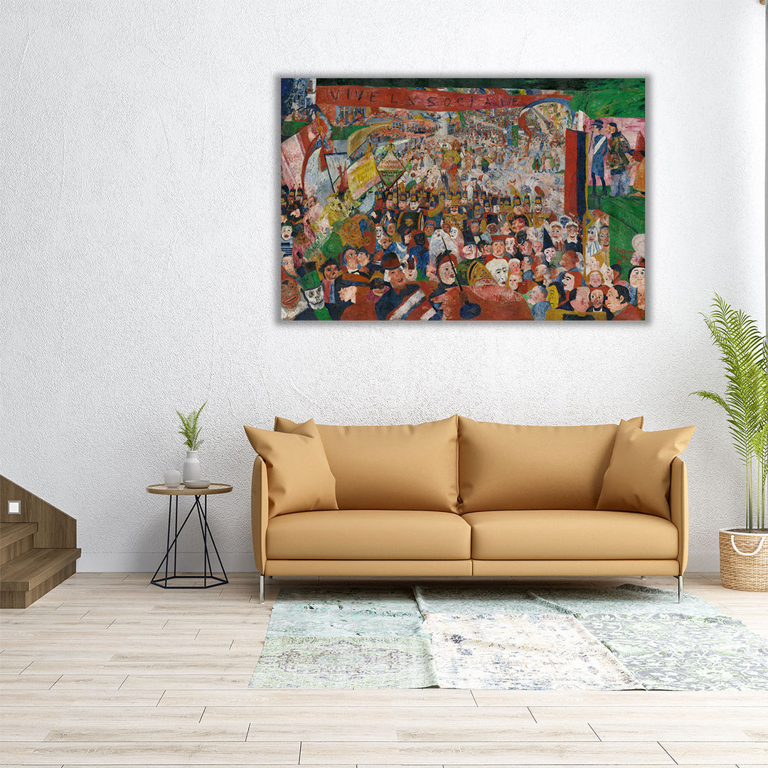Christ's Entry Into Brussels in 1889 - Canvas Print Wall Art