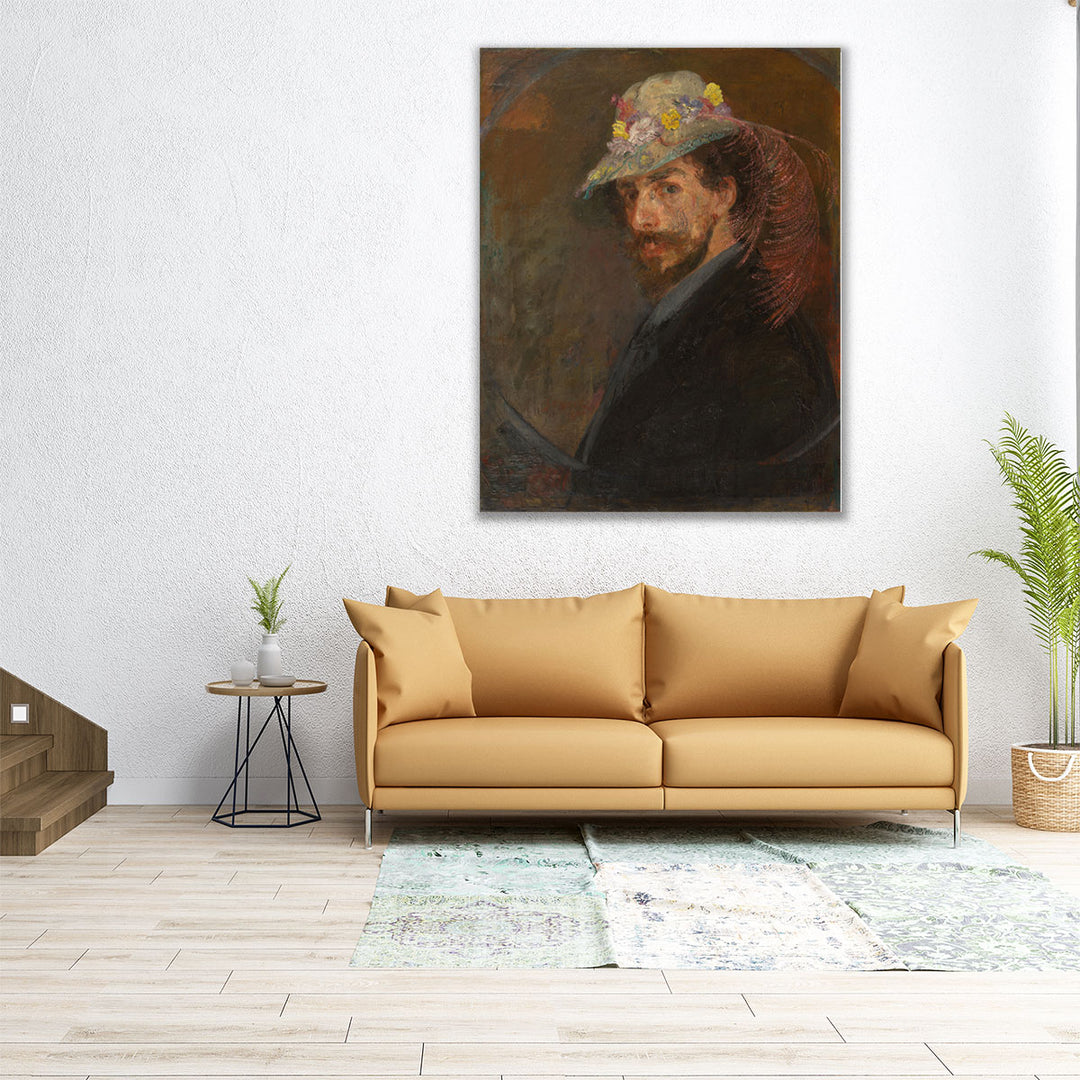 Self‑Portrait with Flowered Hat, 1902 - Canvas Print Wall Art