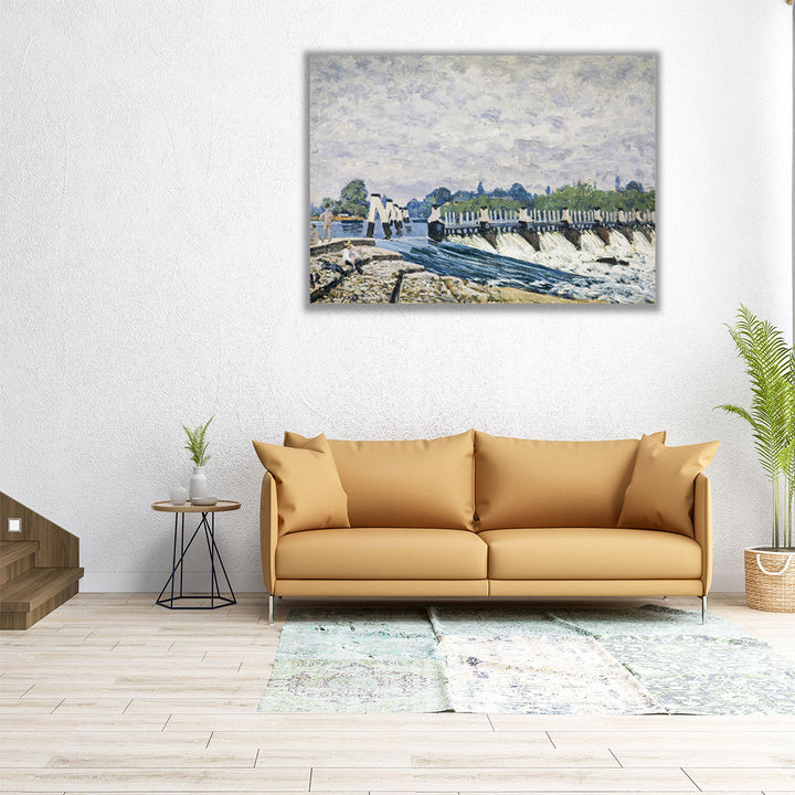 Molesey Weir, Hampton Court, 1874 - Canvas Print Wall Art