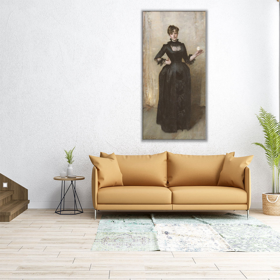 Lady with the Rose - Canvas Print Wall Art