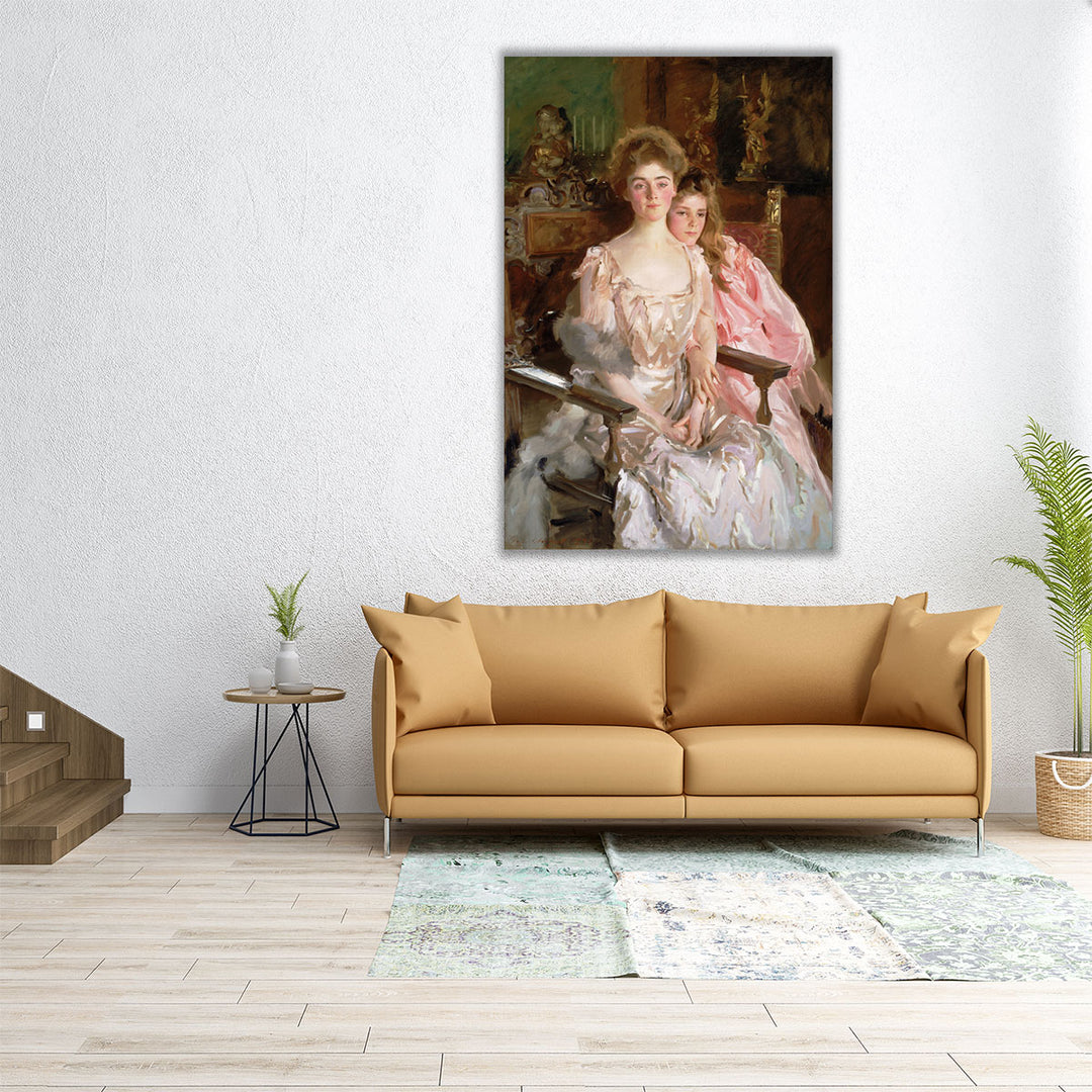 Mrs. Fiske Warren and Her Daughter Rachel - Canvas Print Wall Art