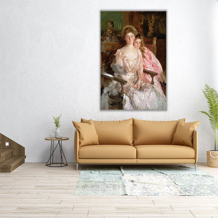 Mrs. Fiske Warren and Her Daughter Rachel - Canvas Print Wall Art