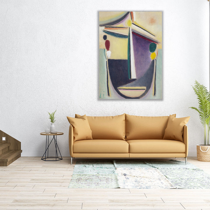 Abstract Head, Black, Yellow, Purple, 1922 - Canvas Print Wall Art