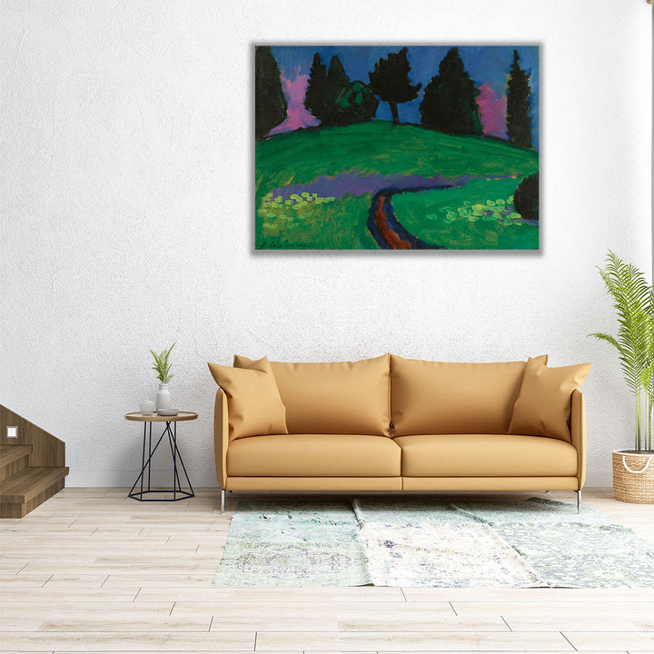 Dark Trees over Green Slope, 1910 - Canvas Print Wall Art
