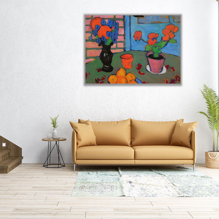 Still Life with Flowers And Oranges - Canvas Print Wall Art