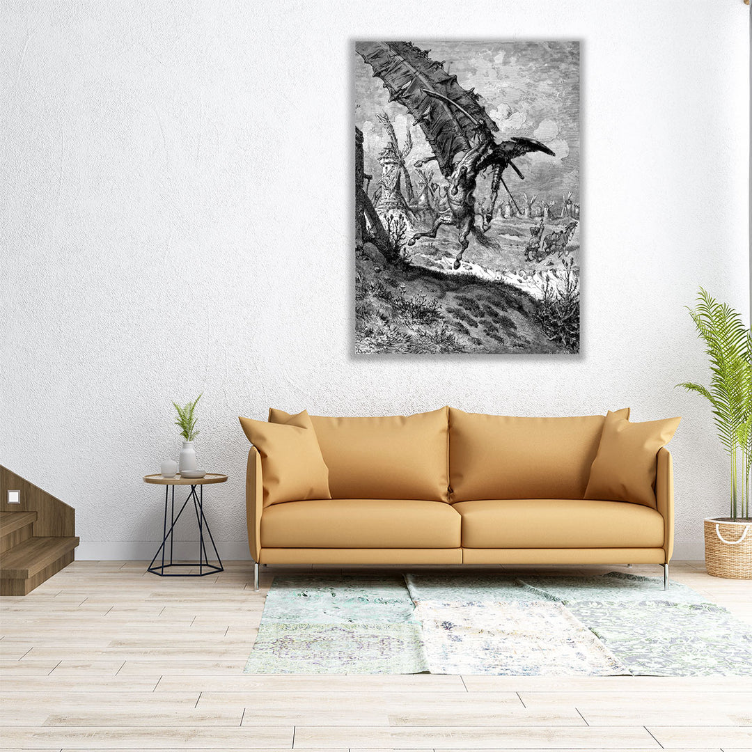 Adventure with the Windmills - Canvas Print Wall Art