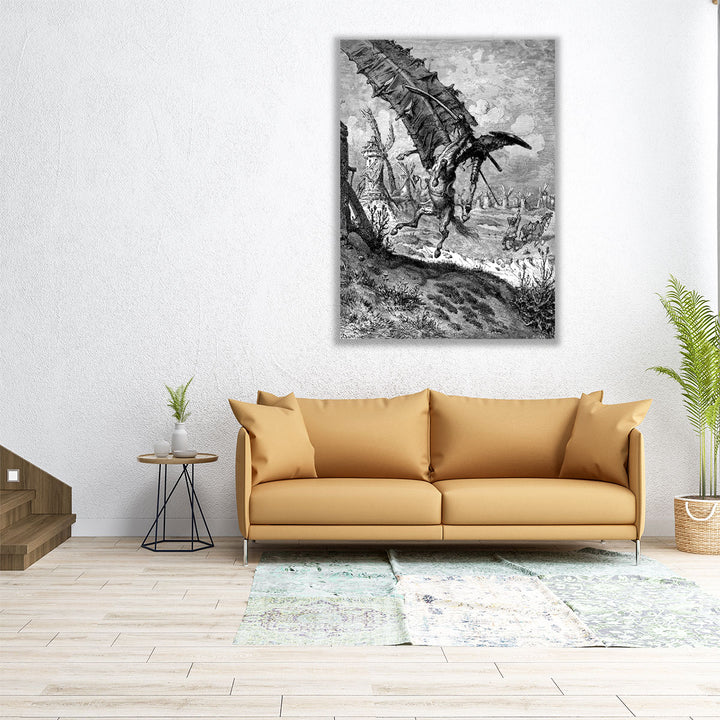 Adventure with the Windmills - Canvas Print Wall Art