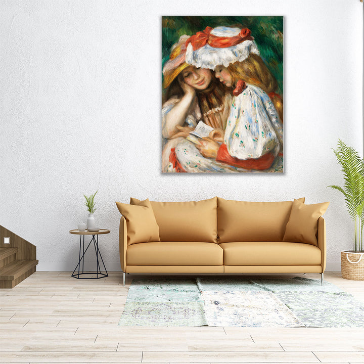 Two Girls Reading, 1890–1891 - Canvas Print Wall Art