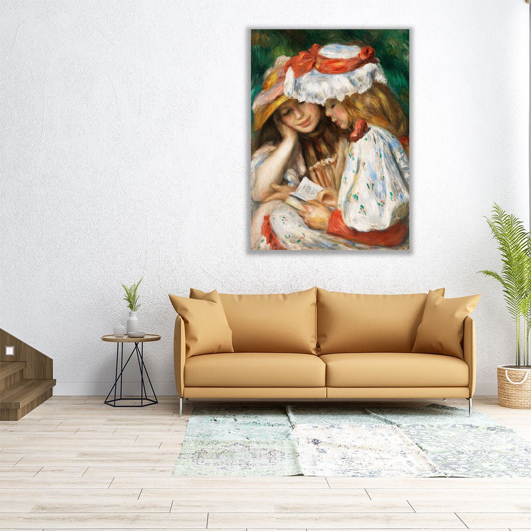 Two Girls Reading, 1890–1891 - Canvas Print Wall Art