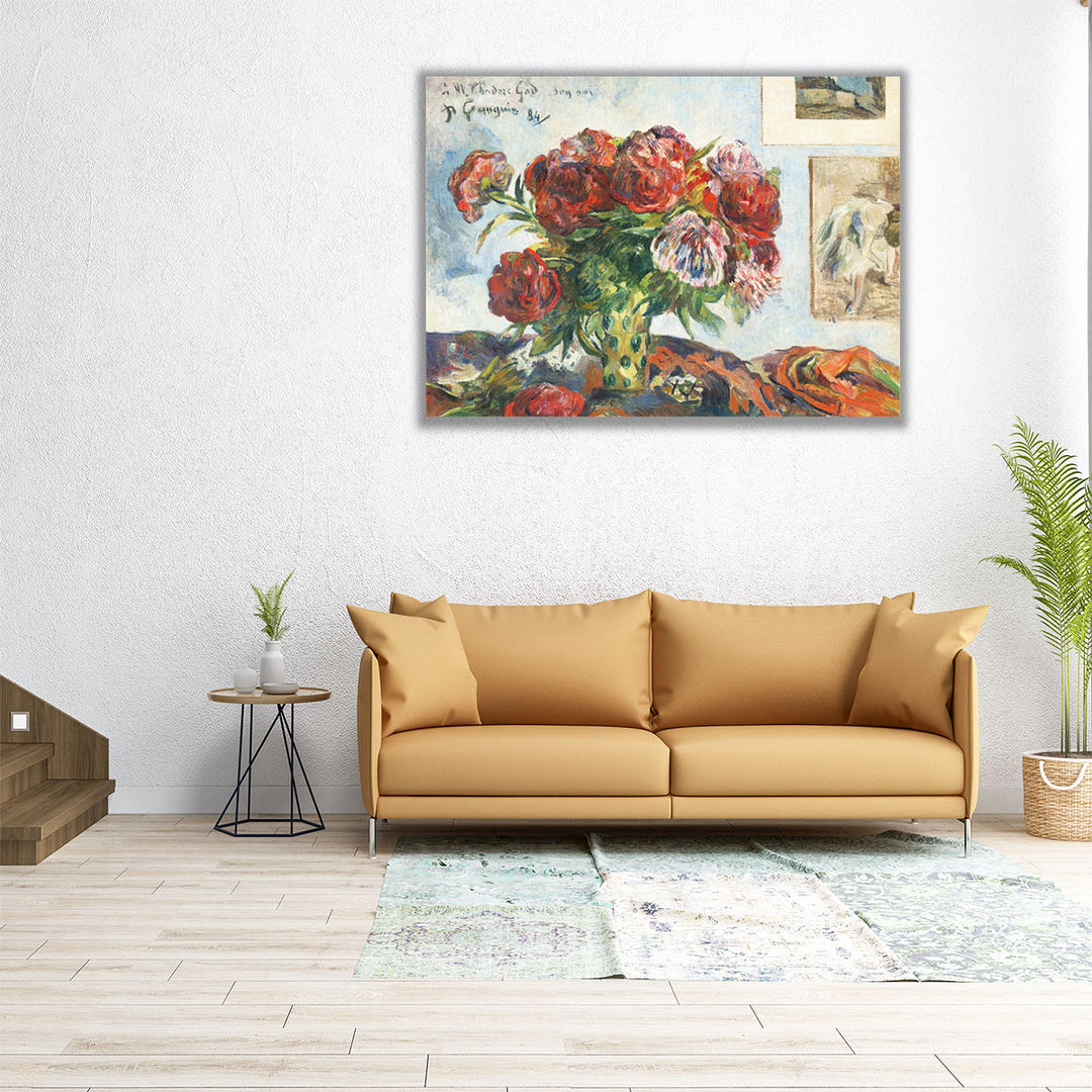 Still Life with Peonies, 1884 - Canvas Print Wall Art