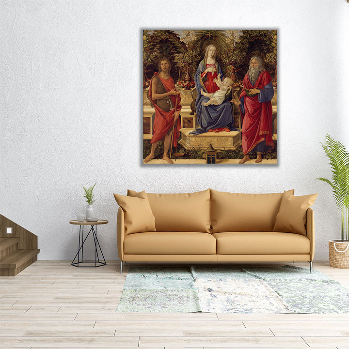 Madonna and Child with both Saints John - Canvas Print Wall Art
