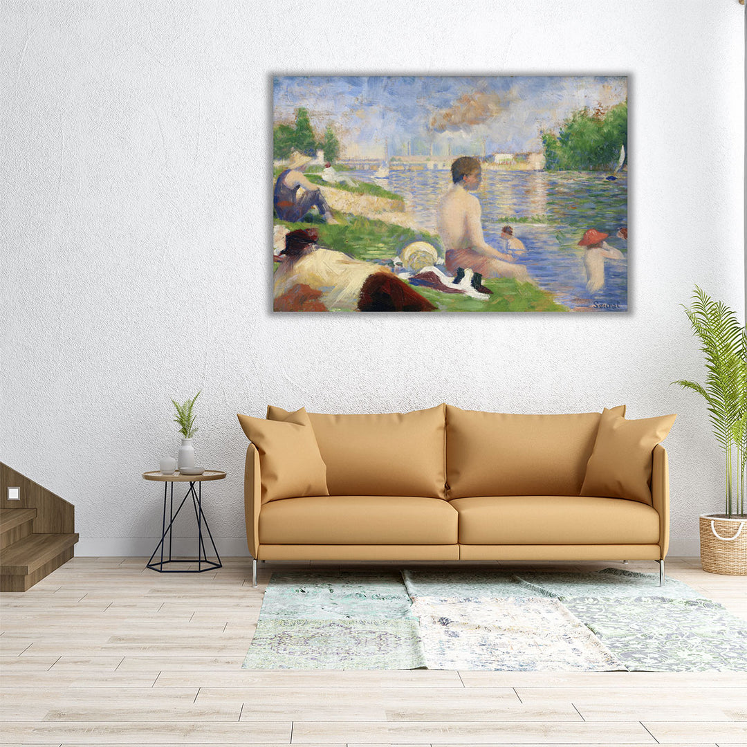 Final Study for Bathers at Asnieres, 1883 - Canvas Print Wall Art