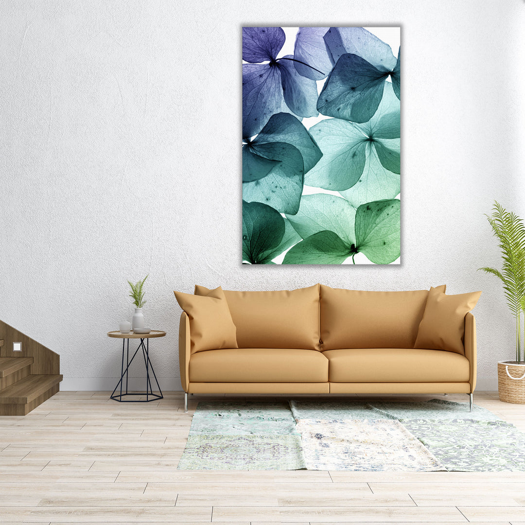 Turquoise Flower Petal Abstract Art - Canvas Print Wall Art