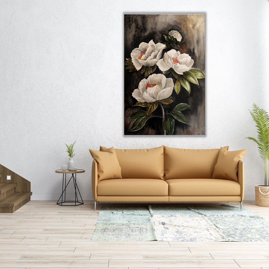 Vintage Floral Watercolor Painting - Canvas Print Wall Art