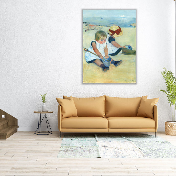 Children Playing on the Beach, 1884 - Canvas Print Wall Art