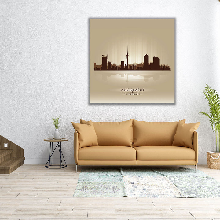 Auckland, New Zealand, City Skyline - Canvas Print Wall Art