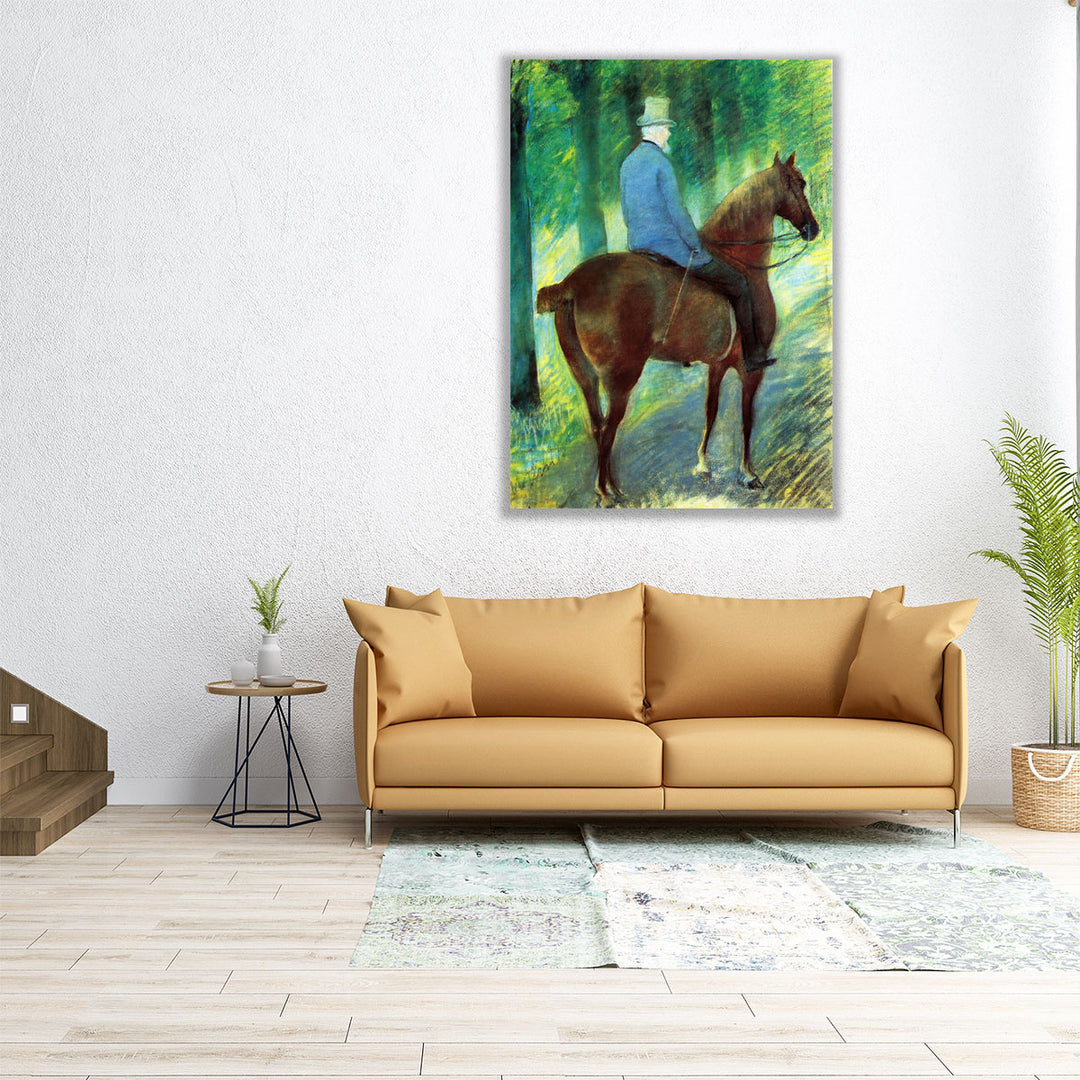 Mr Robert S Cassatt on Horseback - Canvas Print Wall Art