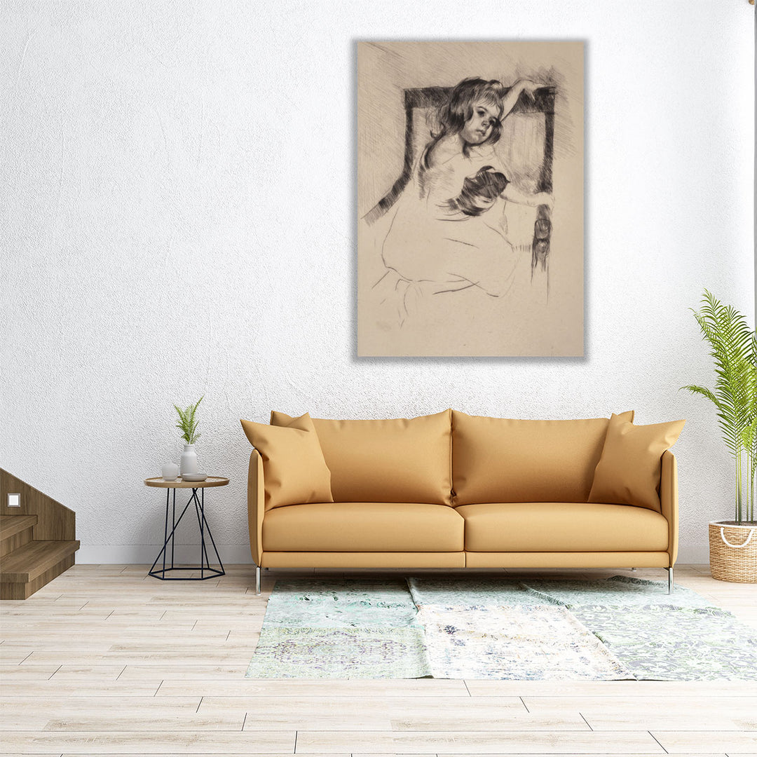 Kneeling in an Armchair - Canvas Print Wall Art