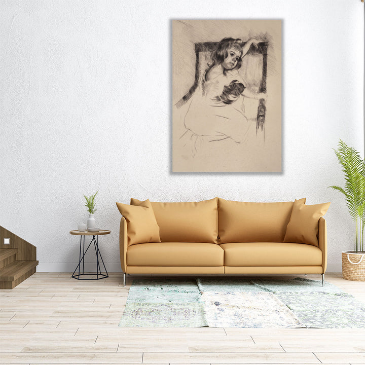Kneeling in an Armchair - Canvas Print Wall Art