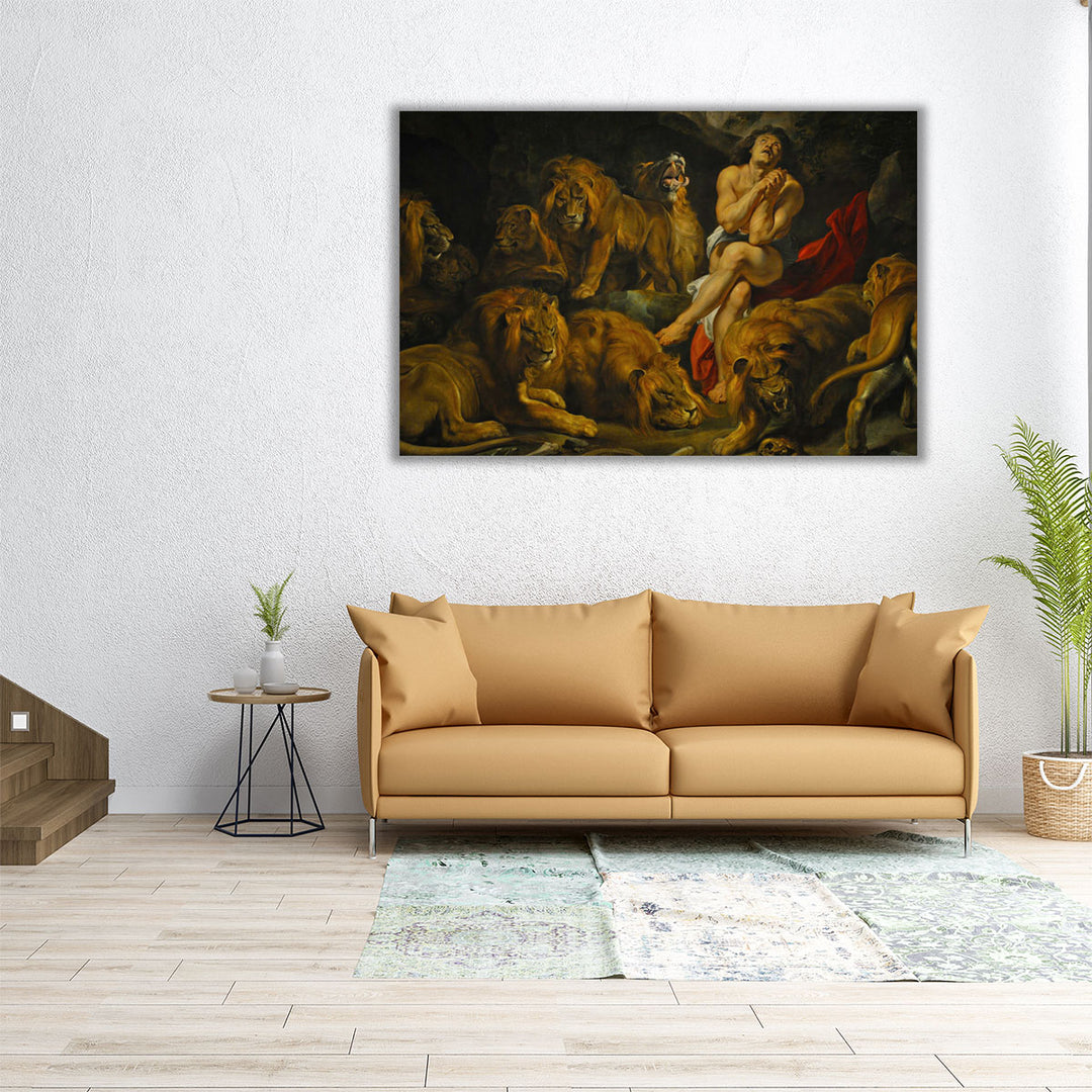 Daniel in the Lion's Den - Canvas Print Wall Art
