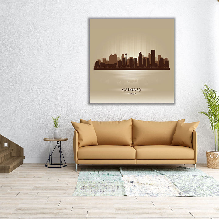 Calgary, Alberta, City Skyline - Canvas Print Wall Art