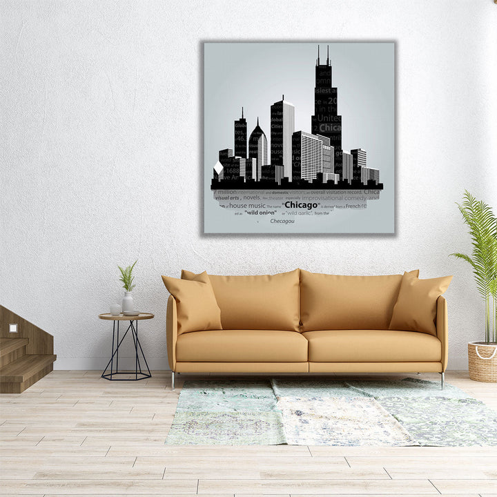 Chicago, City Skyline - Canvas Print Wall Art