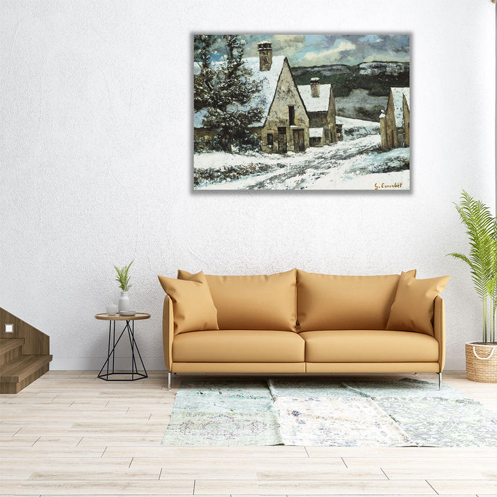 Village Edge in Winter, 1868 - Canvas Print Wall Art
