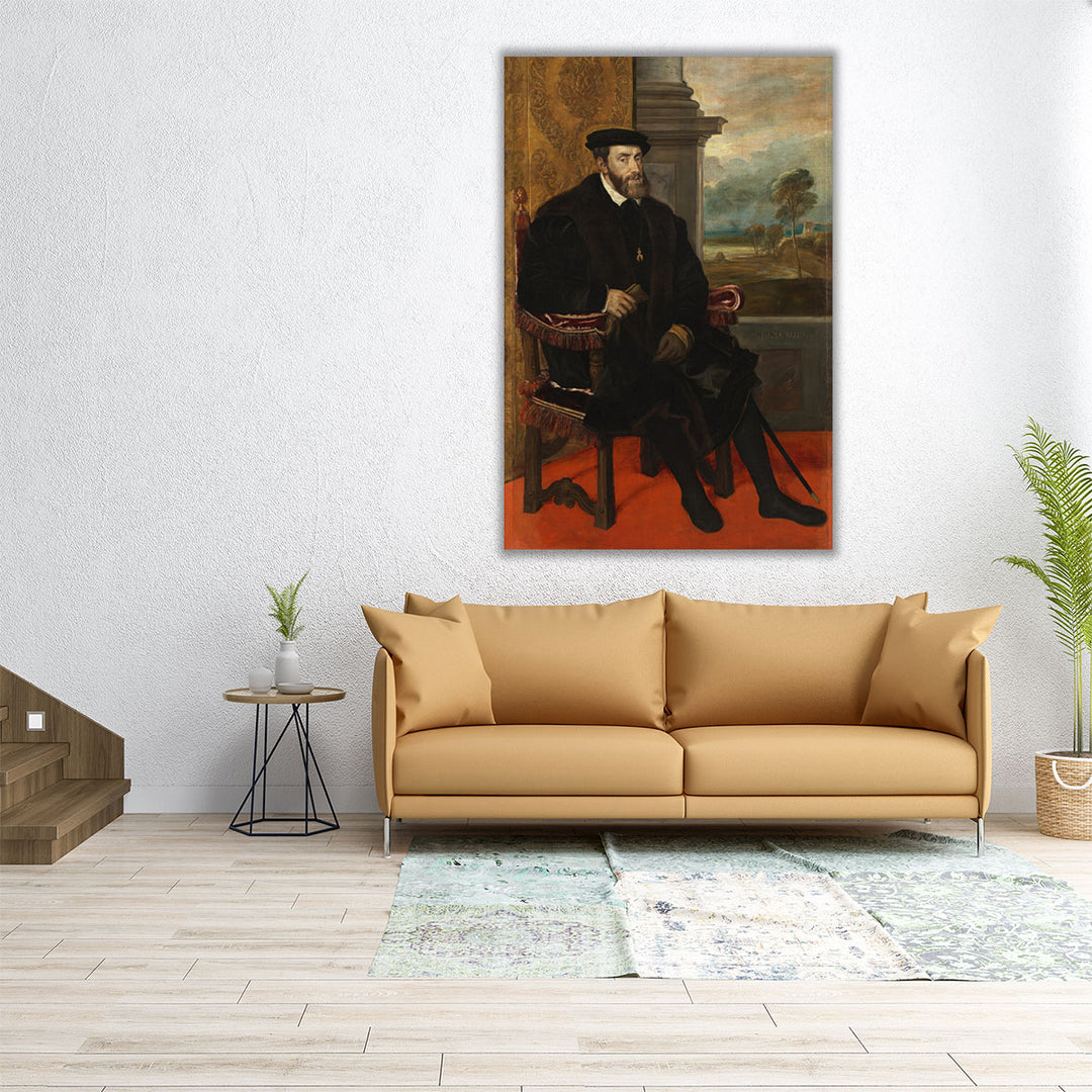 Portrait of Charles V - Canvas Print Wall Art
