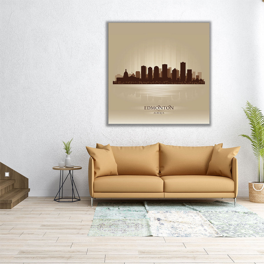 Edmonton, Alberta, City Skyline - Canvas Print Wall Art