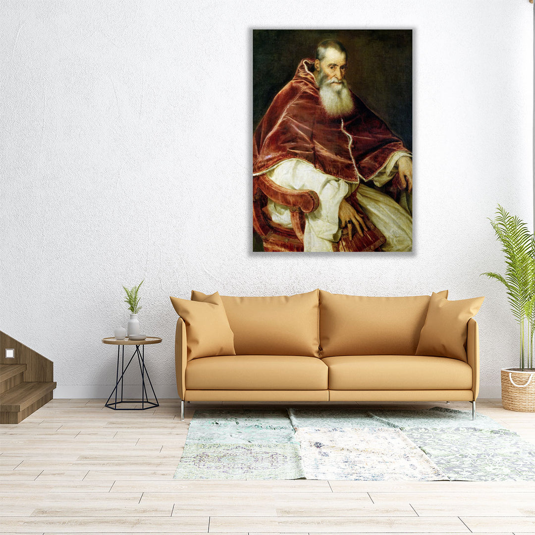 Portrait of Pope Paul III - Canvas Print Wall Art