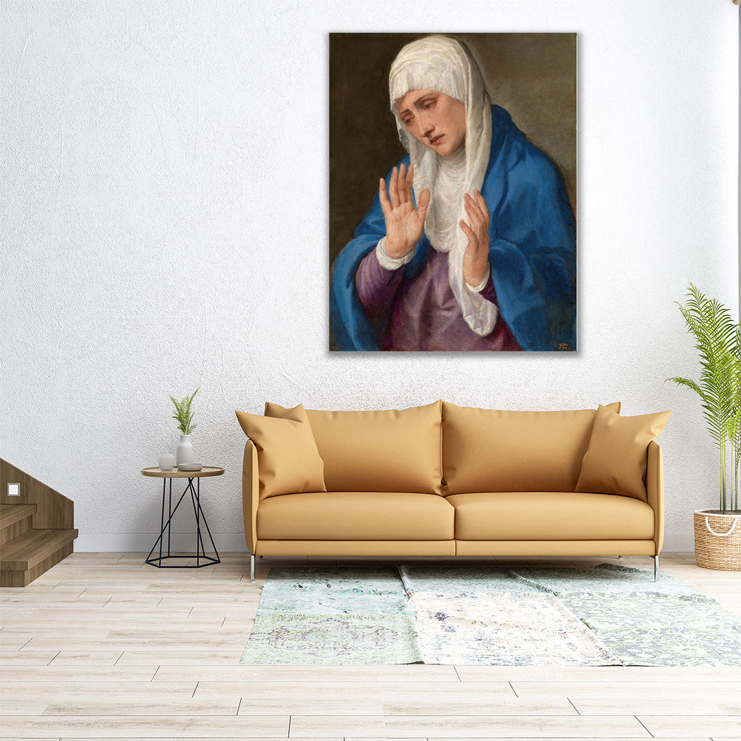 Mater Dolorosa with Open Hands - Canvas Print Wall Art
