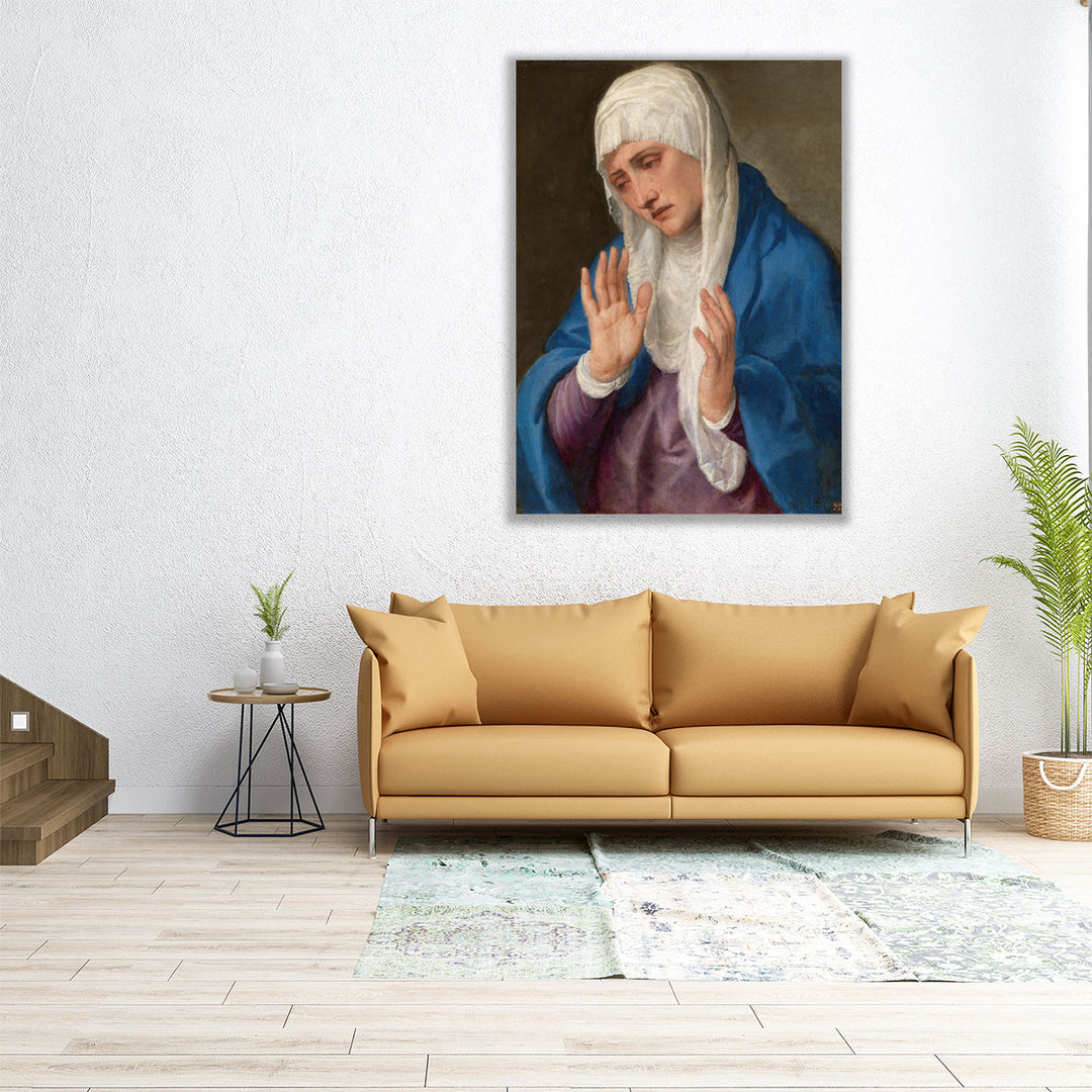 Mater Dolorosa with Open Hands - Canvas Print Wall Art