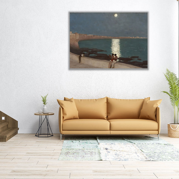 The Bay of Cadiz, Moonlight - Canvas Print Wall Art