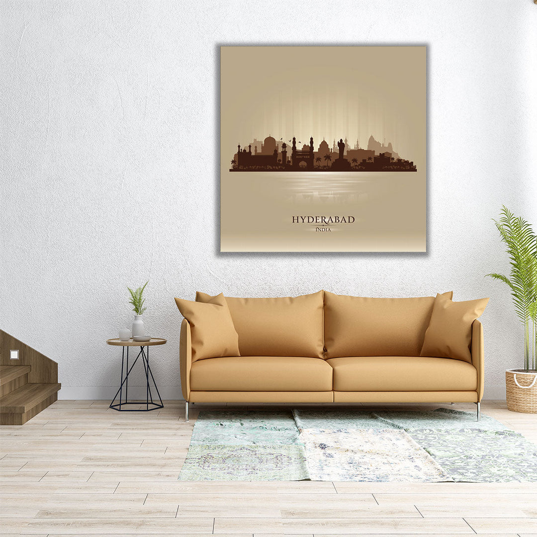 Hyderabad, India, City Skyline - Canvas Print Wall Art