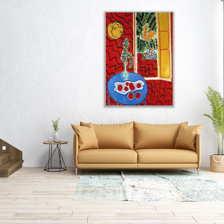 Red Interior, Still Life on a Blue Table, 1947 - Canvas Print Wall Art