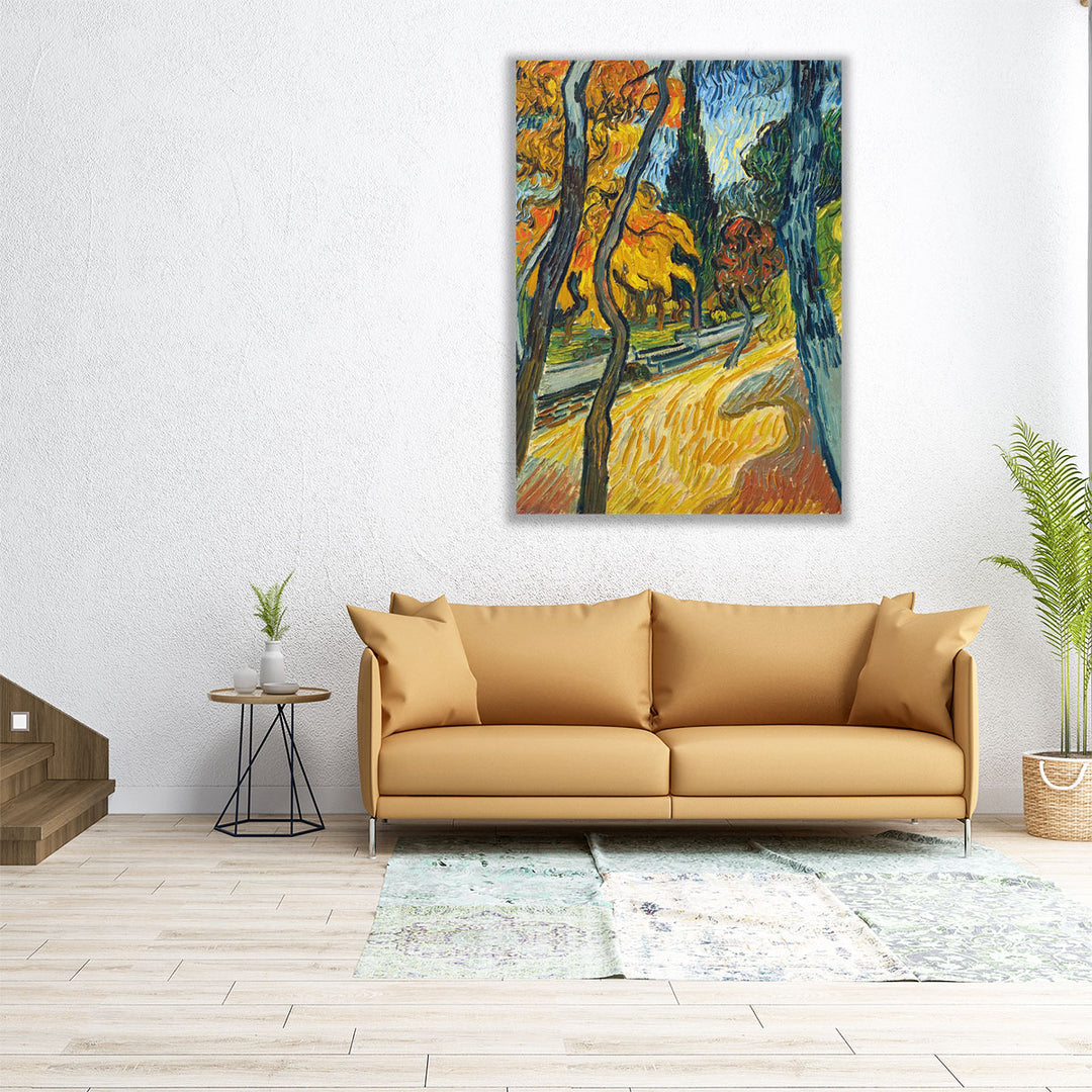 Arbres dans le jardin de l’asile, 1889 - Canvas Print Wall Art